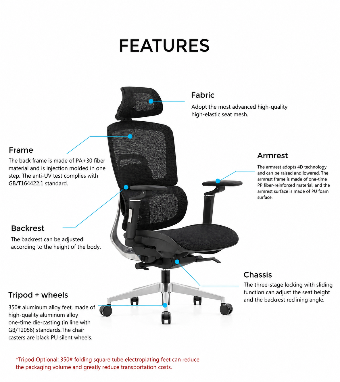 Chaise ergonomique HZ-2510