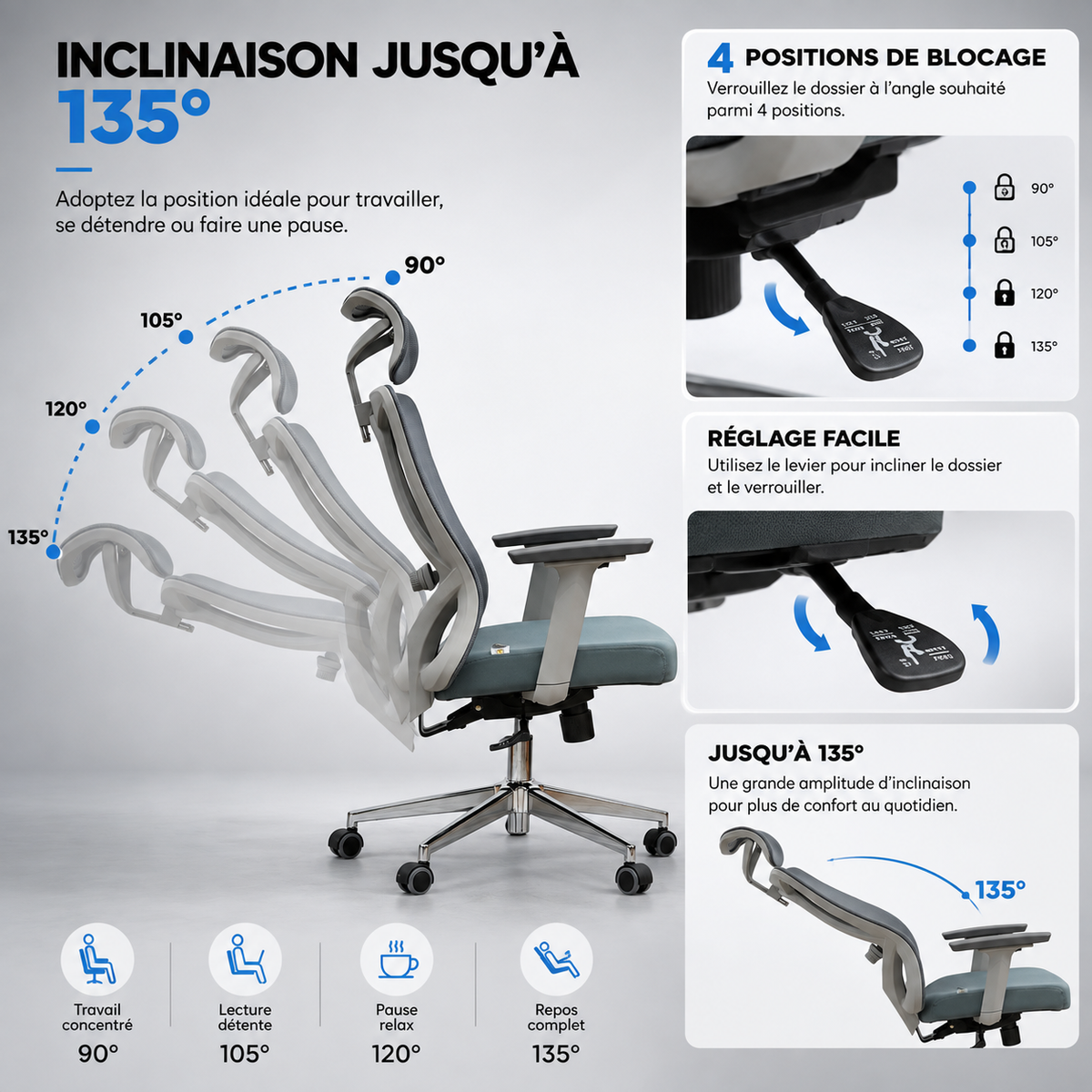 Chaise ergonomique BD-3250